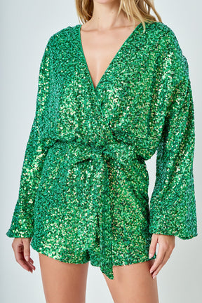 ENDLESS ROSE - Sequin Romper - ROMPERS available at Objectrare