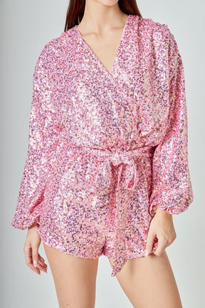 ENDLESS ROSE - Sequin Romper - ROMPERS available at Objectrare