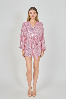 ENDLESS ROSE - Sequin Romper - ROMPERS available at Objectrare
