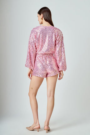 ENDLESS ROSE - Sequin Romper - ROMPERS available at Objectrare