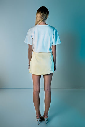 ENDLESS ROSE - Satin Mini Skirt - SKIRTS available at Objectrare