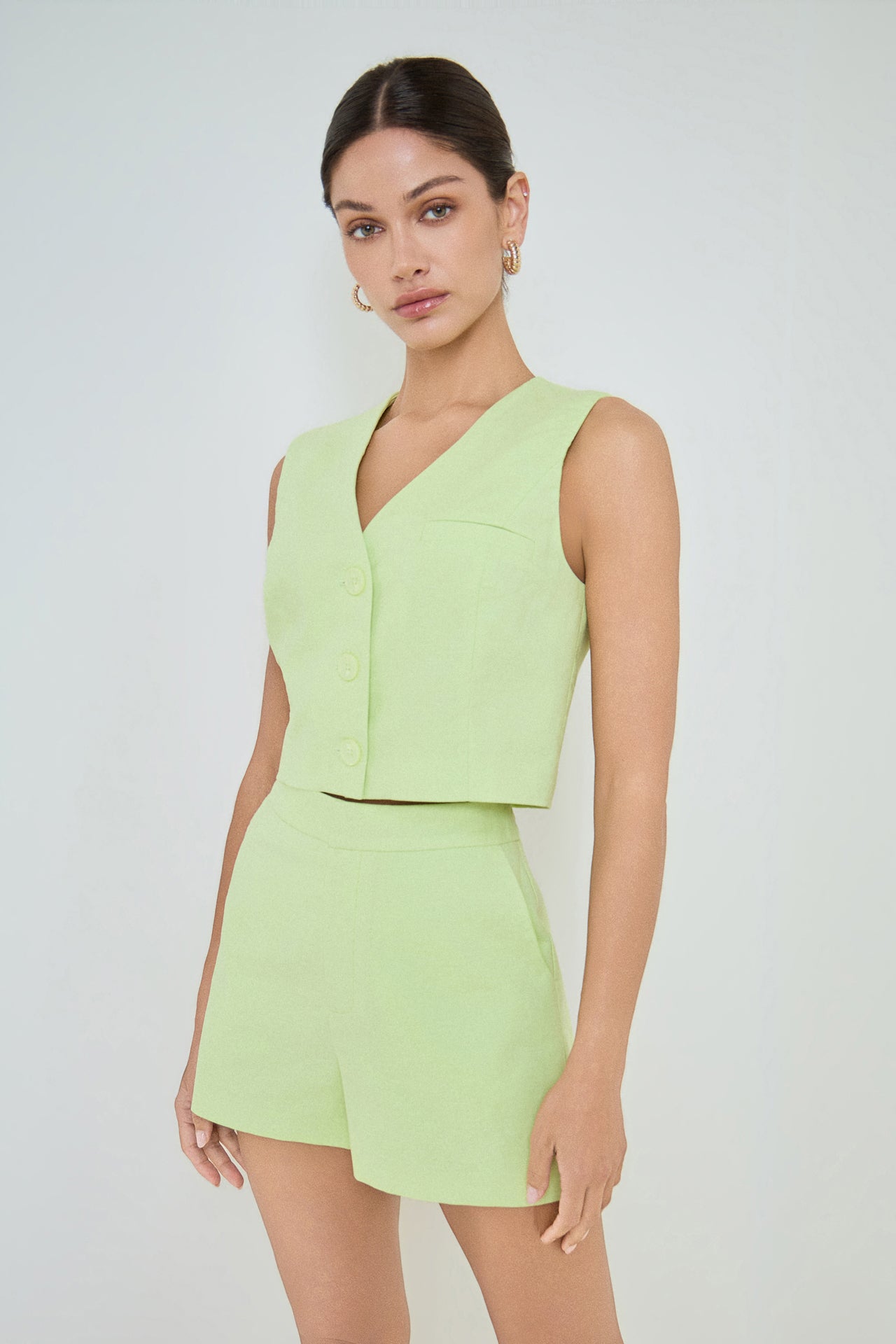 MARSY - Three-Button Vest - TOPS available at Objectrare
