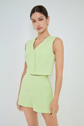 MARSY - Three-Button Vest - TOPS available at Objectrare