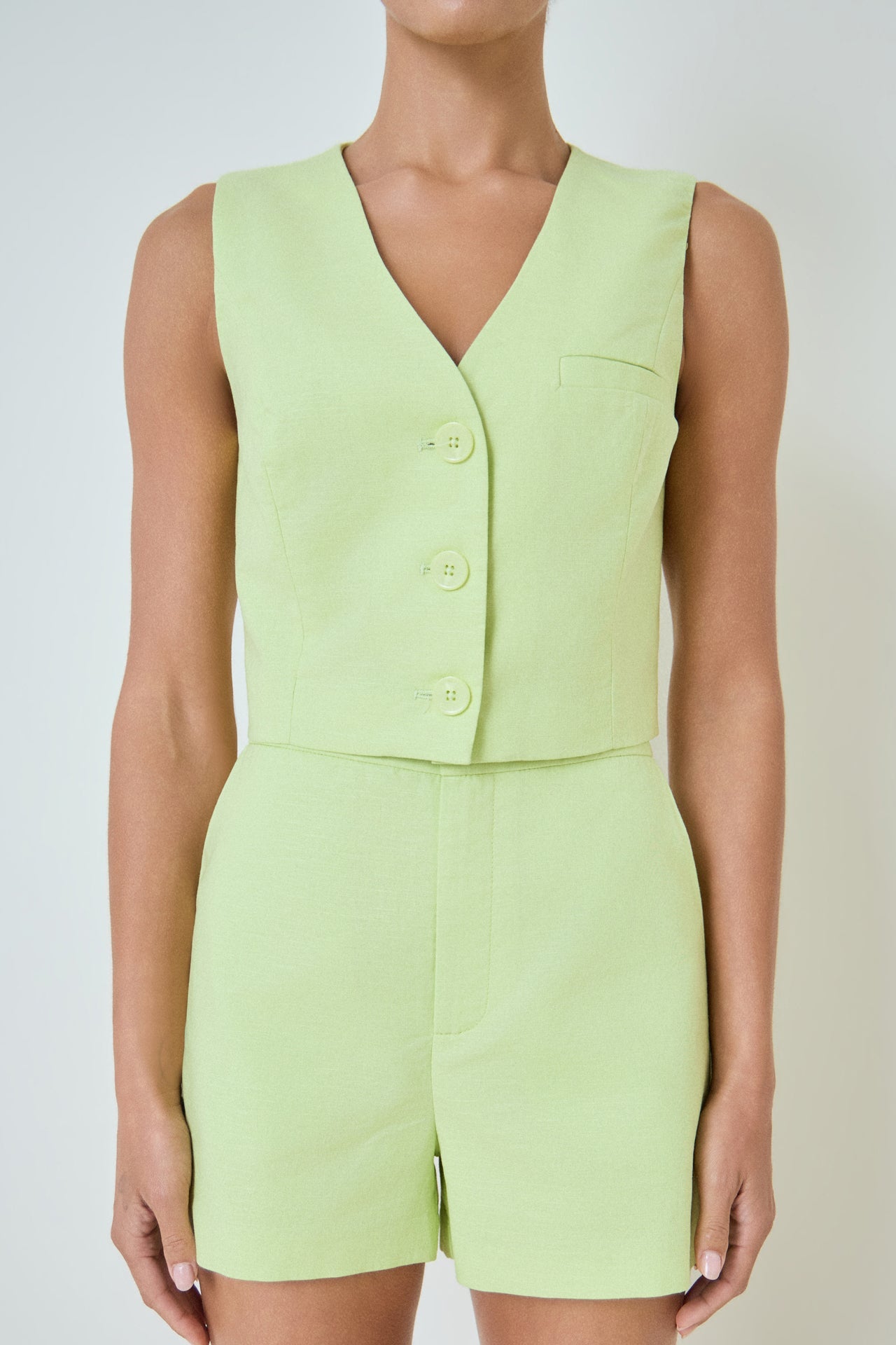 MARSY - Three-Button Vest - TOPS available at Objectrare