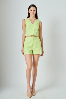 MARSY - Three Buttons Vest - TOPS available at Objectrare