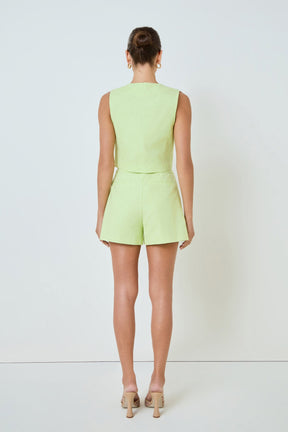 MARSY - Three-Button Vest - TOPS available at Objectrare