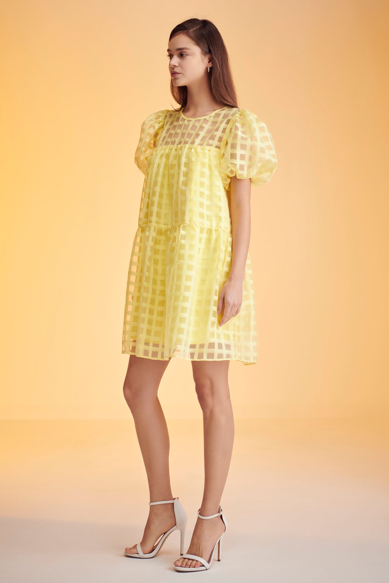 English Factory - Gridded Organza Mini Dress