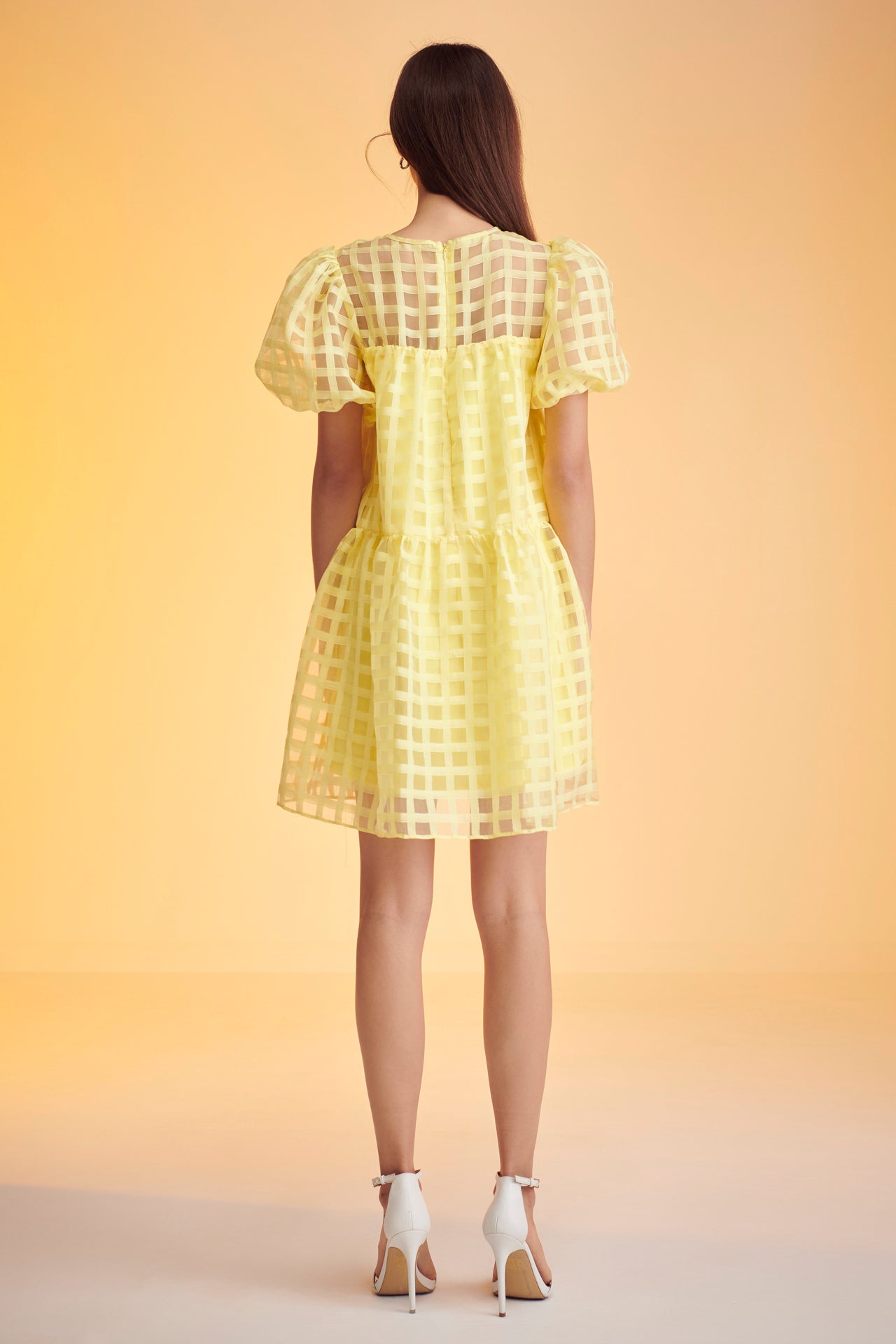 English Factory - Gridded Organza Mini Dress