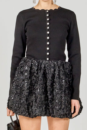 ENDLESS ROSE - Scalloped Accent Split Long Cardigan - SWEATERS & KNITS available at Objectrare