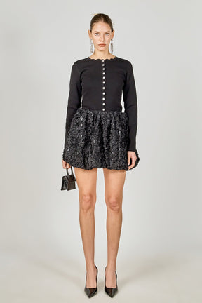 ENDLESS ROSE - Scalloped Accent Split Long Cardigan - SWEATERS & KNITS available at Objectrare