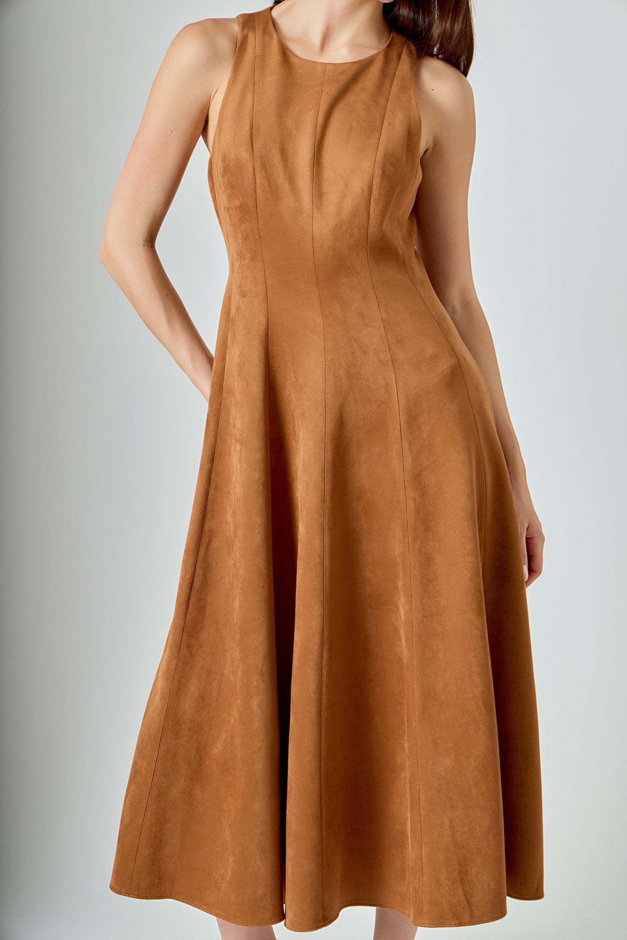 ENDLESS ROSE - Faux Suede Midi Dress - DRESSES available at Objectrare