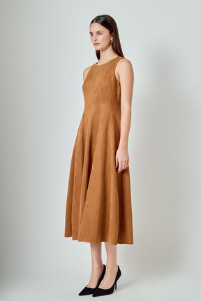 ENDLESS ROSE - Faux Suede Midi Dress - DRESSES available at Objectrare