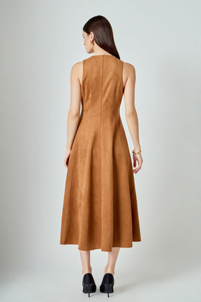 ENDLESS ROSE - Faux Suede Midi Dress - DRESSES available at Objectrare
