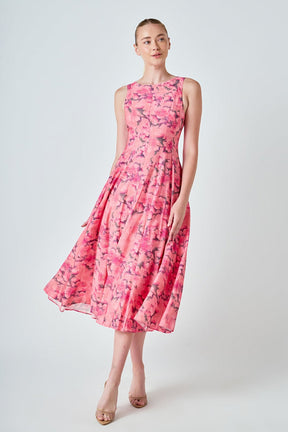 ENDLESS ROSE - Floral Print Midi Dress - DRESSES available at Objectrare