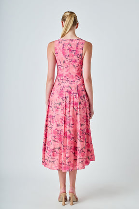 ENDLESS ROSE - Floral Print Midi Dress - DRESSES available at Objectrare