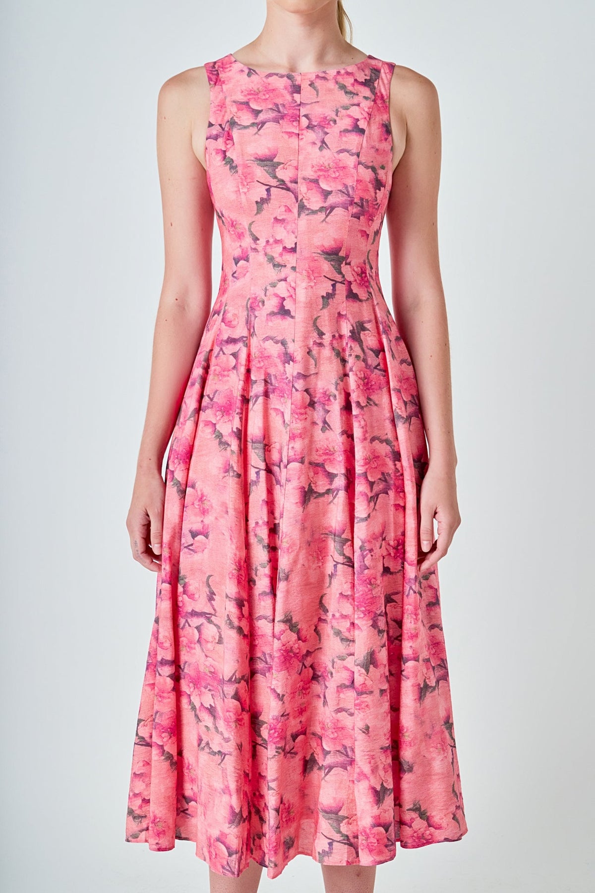 ENDLESS ROSE - Floral Print Midi Dress - DRESSES available at Objectrare