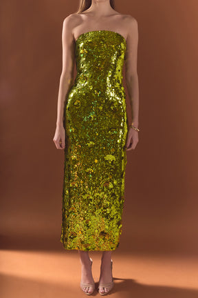 ENDLESS ROSE - Sequins Applique Midi Dress - DRESSES available at Objectrare