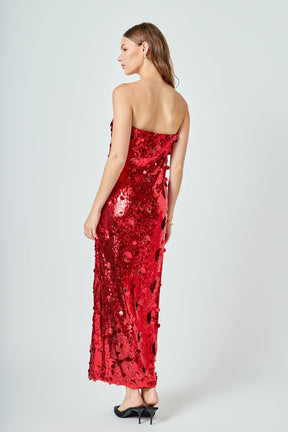 ENDLESS ROSE - Sequins Applique Midi Dress - DRESSES available at Objectrare