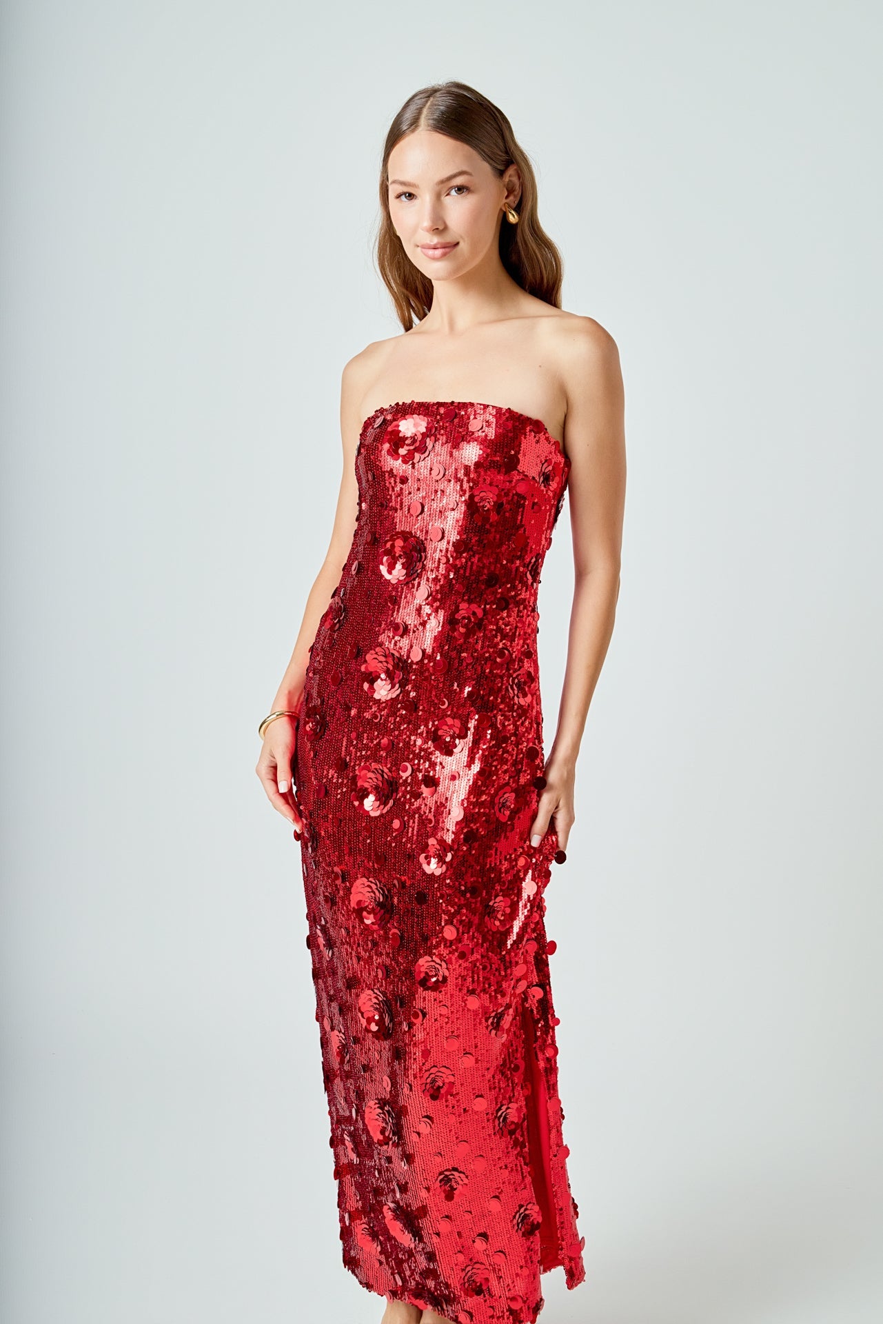 ENDLESS ROSE - Sequins Applique Midi Dress - DRESSES available at Objectrare