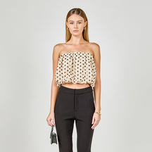 Bubble Strapless Linen Top