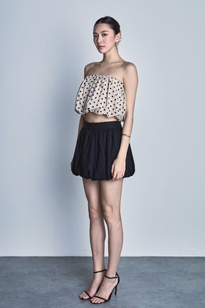 Bubble Strapless Linen Top