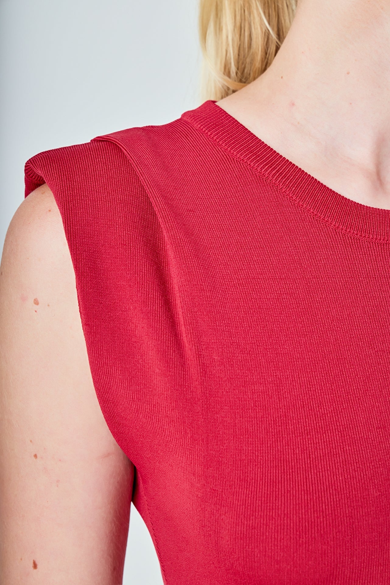 ENDLESS ROSE - Knit Shoulder Pleated Midi Dress - DRESSES available at Objectrare