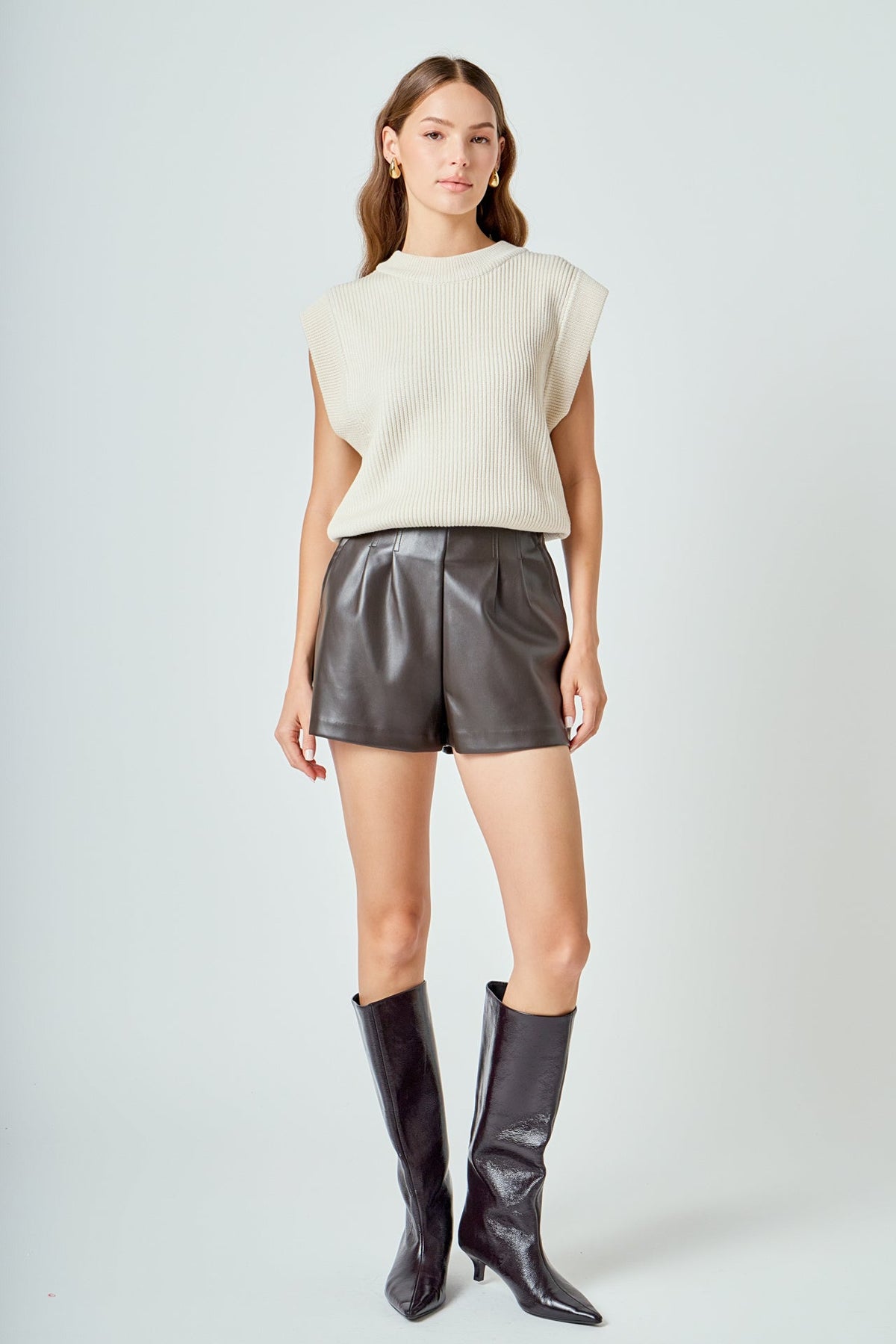 ENDLESS ROSE - Sleeveless Round neck Vest Knit Top - SWEATERS & KNITS available at Objectrare