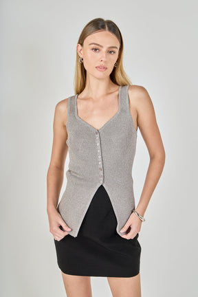 ENDLESS ROSE - Knit Sleeveless Long Top - SWEATERS & KNITS available at Objectrare