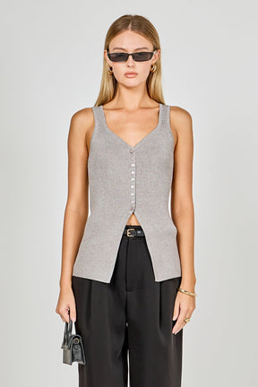 ENDLESS ROSE - Knit Sleeveless Long Top - SWEATERS & KNITS available at Objectrare