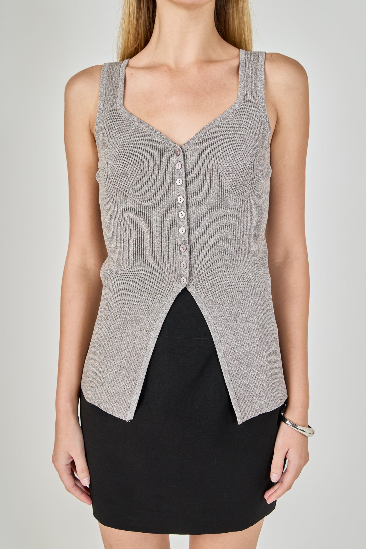 ENDLESS ROSE - Knit Sleeveless Long Top - SWEATERS & KNITS available at Objectrare