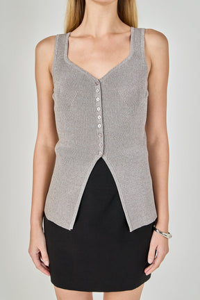 ENDLESS ROSE - Knit Sleeveless Long Top - SWEATERS & KNITS available at Objectrare