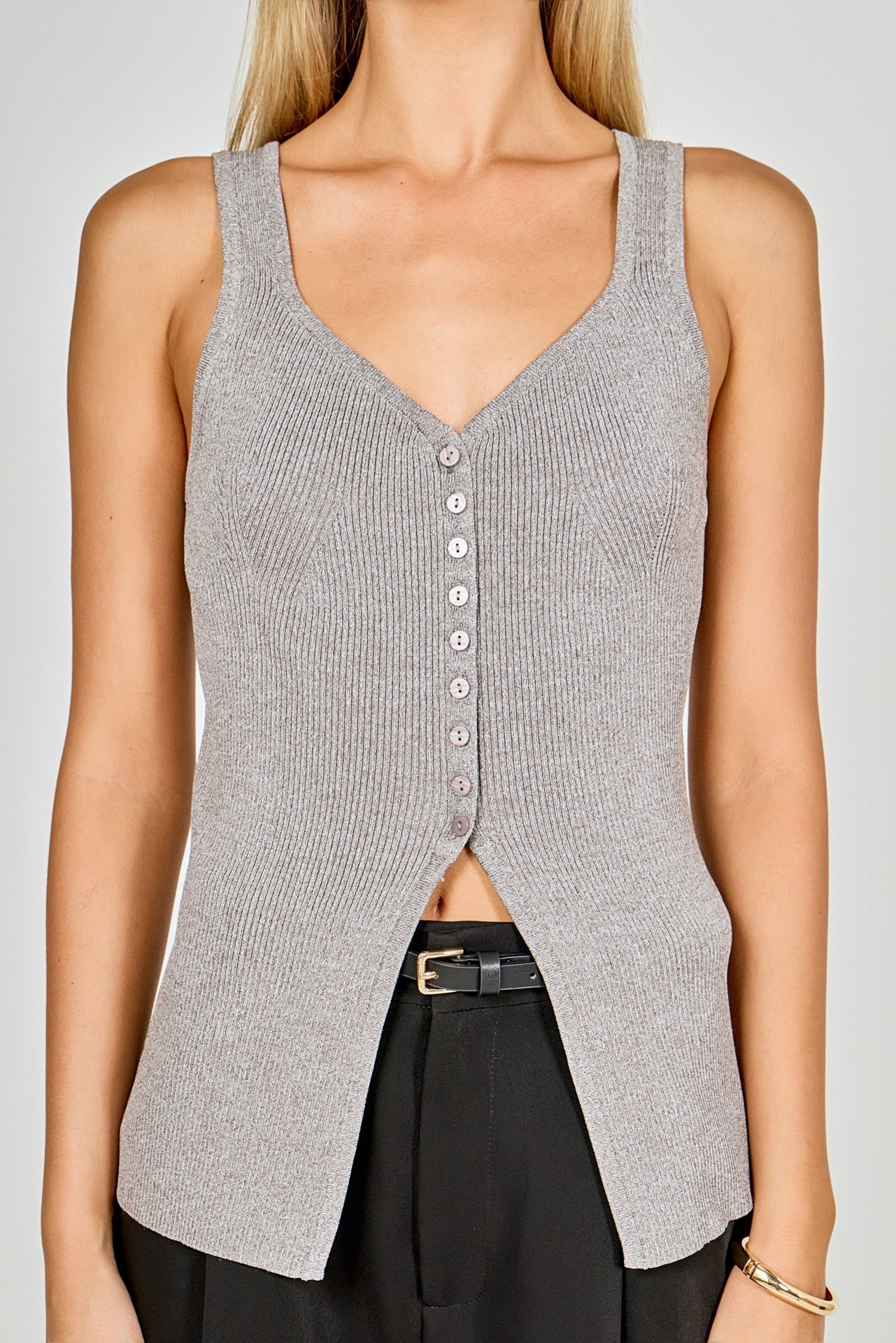 ENDLESS ROSE - Knit Sleeveless Long Top - SWEATERS & KNITS available at Objectrare