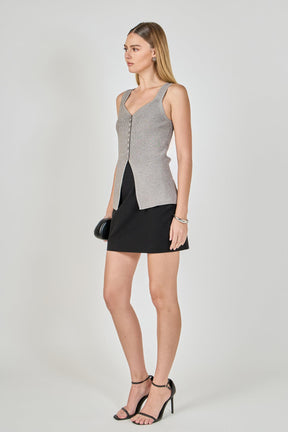 ENDLESS ROSE - Knit Sleeveless Long Top - SWEATERS & KNITS available at Objectrare