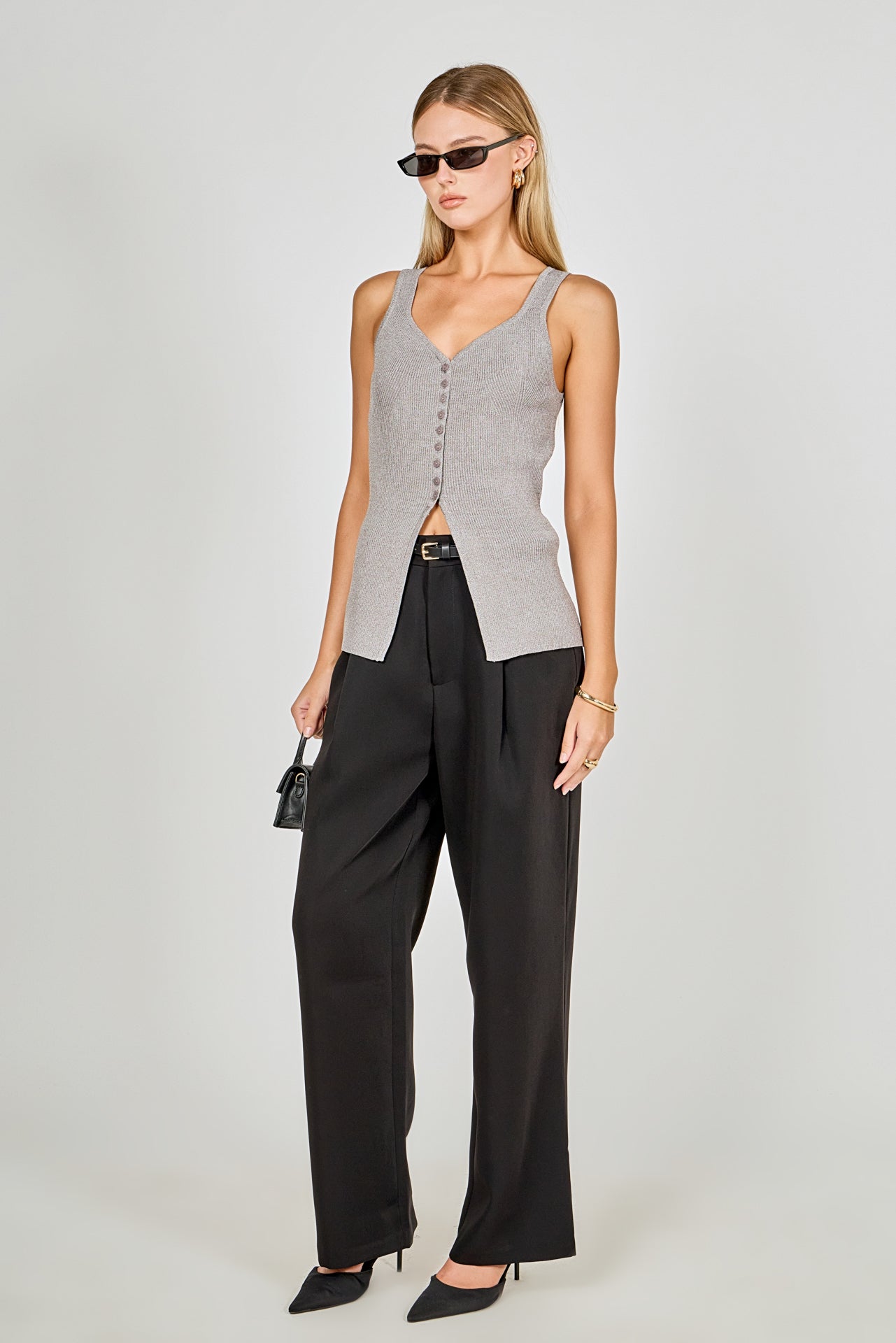 ENDLESS ROSE - Knit Sleeveless Long Top - SWEATERS & KNITS available at Objectrare