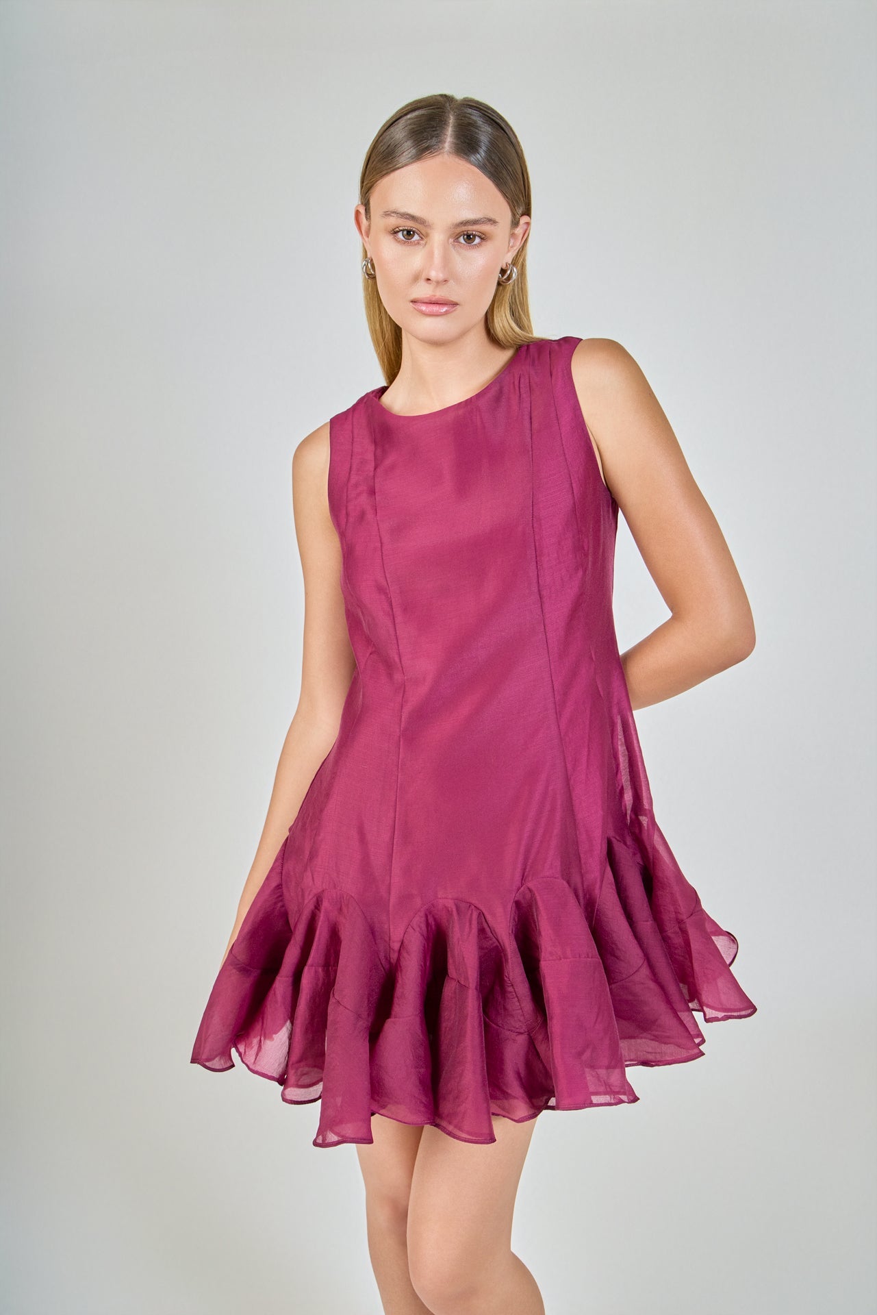 ENDLESS ROSE - Godet Sleeveless Mini Dress - DRESSES available at Objectrare
