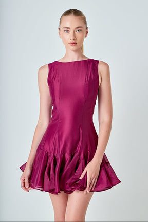 ENDLESS ROSE - Godet Sleeveless Mini Dress - DRESSES available at Objectrare