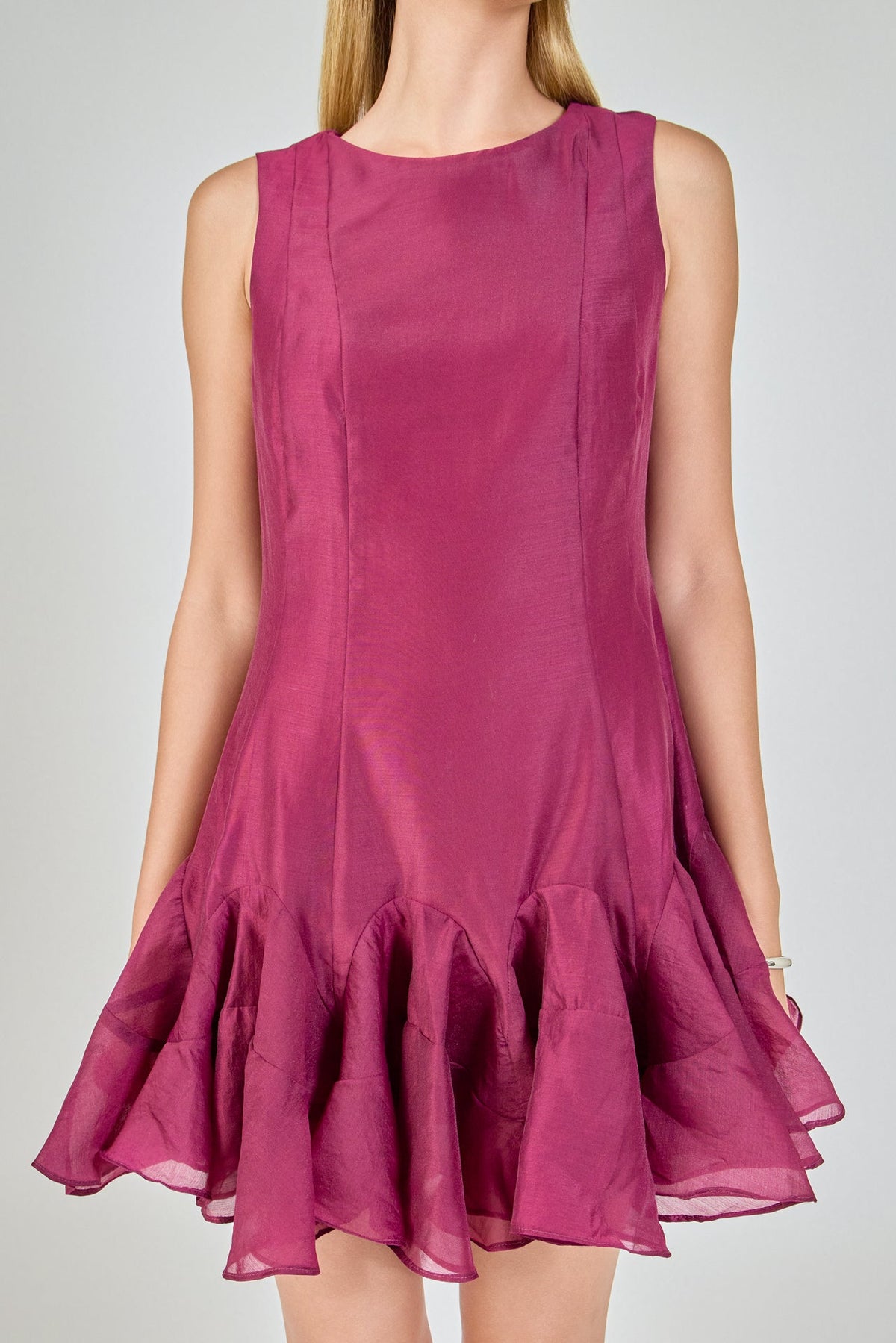 ENDLESS ROSE - Godet Sleeveless Mini Dress - DRESSES available at Objectrare