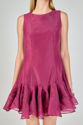 ENDLESS ROSE - Godet Sleeveless Mini Dress - DRESSES available at Objectrare