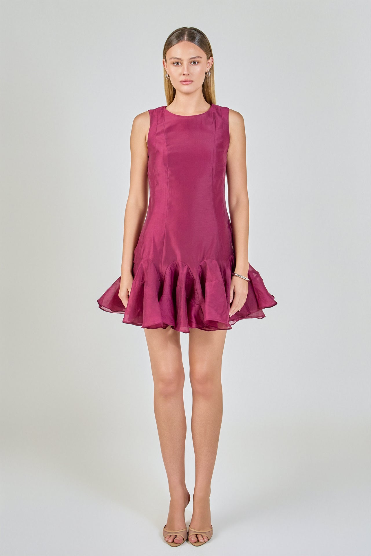 ENDLESS ROSE - Godet Sleeveless Mini Dress - DRESSES available at Objectrare