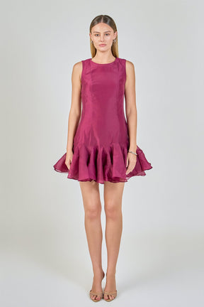 ENDLESS ROSE - Godet Sleeveless Mini Dress - DRESSES available at Objectrare