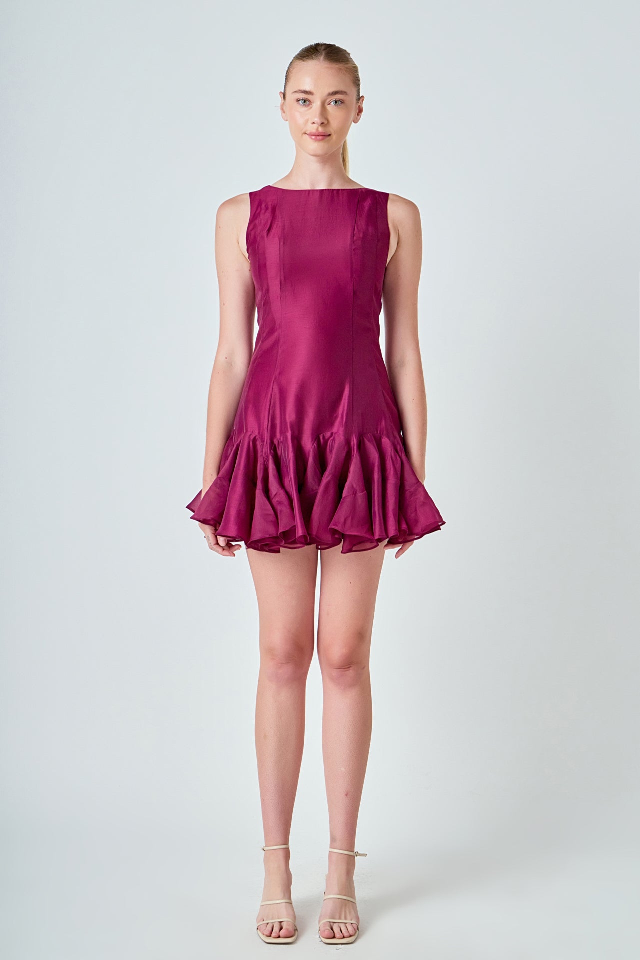 ENDLESS ROSE - Godet Sleeveless Mini Dress - DRESSES available at Objectrare