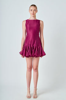 ENDLESS ROSE - Godet Sleeveless Mini Dress - DRESSES available at Objectrare