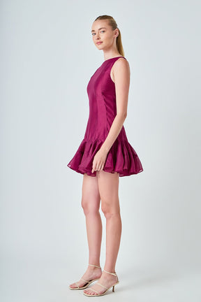 ENDLESS ROSE - Godet Sleeveless Mini Dress - DRESSES available at Objectrare