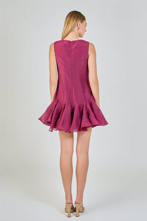 ENDLESS ROSE - Godet Sleeveless Mini Dress - DRESSES available at Objectrare
