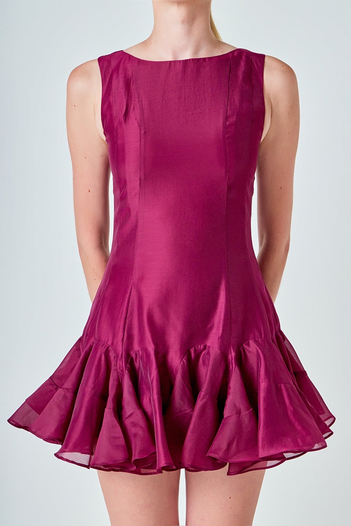 ENDLESS ROSE - Godet Sleeveless Mini Dress - DRESSES available at Objectrare