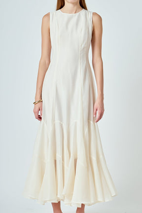 godet dress Godet Detail Maxi Dress