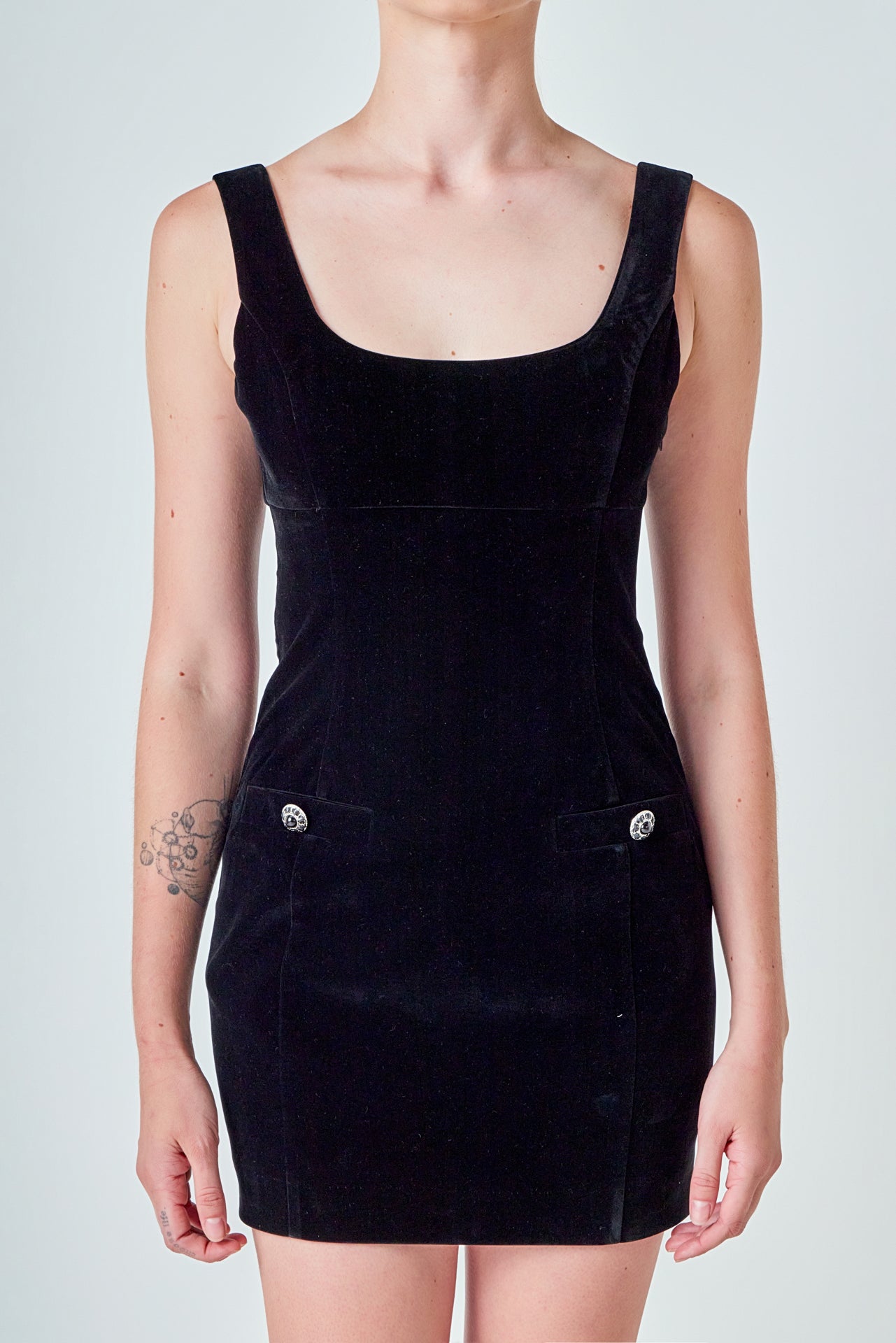 ENDLESS ROSE - Velvet Mini Dress - DRESSES available at Objectrare