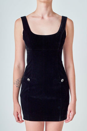 ENDLESS ROSE - Velvet Mini Dress - DRESSES available at Objectrare