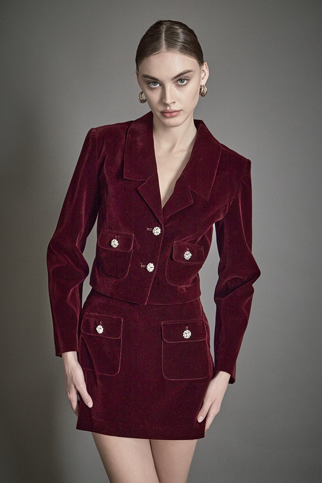 ENDLESS ROSE - Cropped Collared Blazer - JACKETS available at Objectrare