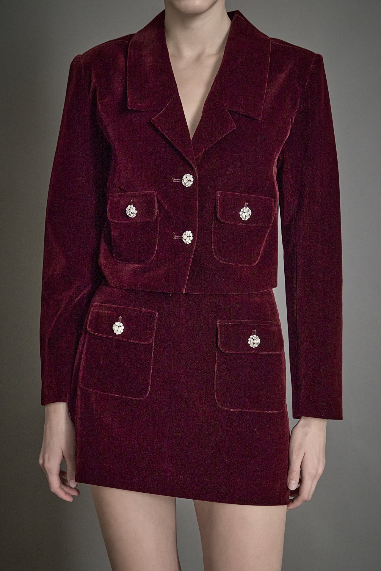 ENDLESS ROSE - Cropped Collared Blazer - JACKETS available at Objectrare